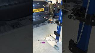 HUGE Tesla dent pulled out with a pull tower with Paintless Dent Removal  tesla pdr dentrepair [upl. by Harv]