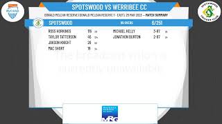 Victorian SubDistrict CA  EastWest 1st XI  GRAND FINAL  Spotswood v Werribee CC  Day 1 [upl. by Harland]