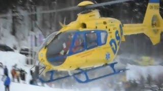 Odvážný start vrtulníku LZS na sjezdovce v Olešnici Eurocopter EC 135 T2 Kryštof 6 [upl. by Nirra]