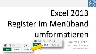 Excel  539  Registernamen im Menüband umformatieren  Excel 2013  Großschreibung [upl. by Silyhp979]