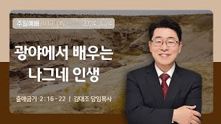 주일설교 3월 24일 ㅣ 광야에서 배우는 나그네 인생 출애굽기 2장 1622절ㅣ 김대조 담임목사 [upl. by Mayworm]