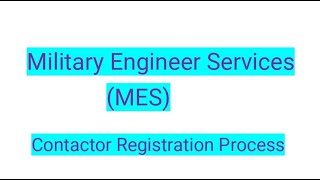 MES Military Engineer Services  Contractor Registration Process ठेकेदार रेजिस्ट्रेशन प्रक्रिया [upl. by Aihsat]