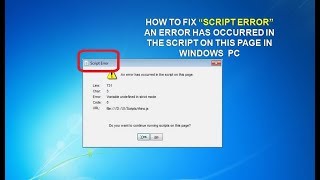 How to Fix “Script Error” An Error Has Occurred In The Script On This Page In Windows PC [upl. by Eirahs541]