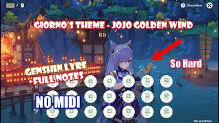 Giornos Theme  JoJo Golden Wind  Genshin Impact Lyre [upl. by Pinto]