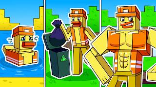 I Survived 100 DAYS as a DUCK GARBAGE MAN in HARDCORE Minecraft [upl. by Nnyledam]