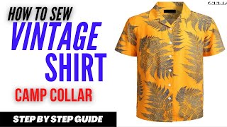 HOW TO SEW SHIRT CAMPCOLLARSHIRT start to finish [upl. by Tyson]