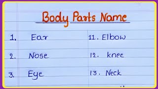 Body parts name in English  Body parts name  20 Body parts name [upl. by Gulgee530]