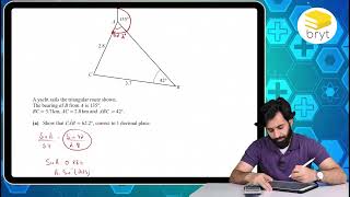 O LevelIGCSE Math  Further Trigonometry Bearings Past Paper Question 2 [upl. by Davidoff]