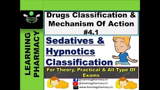 41  Sedative amp Hypnotics Drugs amp Their Classification  DCMA Tutorial in Hindi [upl. by Nauqaj]