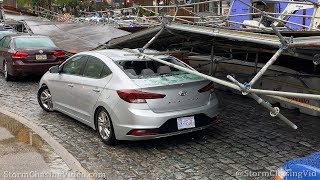 Cars Crushed at Harrahs Casino in New Orleans By Severe Storm [upl. by Ecirtram]