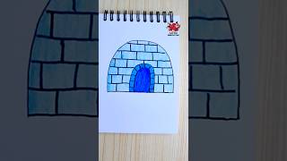 How to Draw Igloo Easy easydrawing Menggambar Iglo [upl. by Rudich]