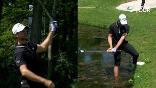 Golfer Takes Shoes and Socks Off To Save Par From Water [upl. by Barnett]