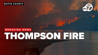 Wildfire explodes in California town forcing evacuations and local emergency  Thompson Fire [upl. by Llehcim]