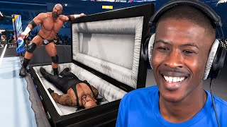 Playing a Casket Match in WWE 2K24 vs Smallafro [upl. by Adnopoz]