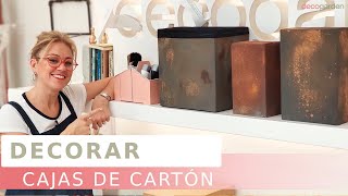 Cómo decorar CAJAS de CARTÓN  Dos ideas fáciles con Decogarden [upl. by Ynohtnanhoj]