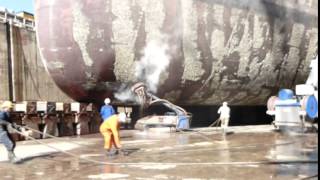 Hydroblasting ship hull with Dockmaster amp Dockboy Entraco System Solution BV [upl. by Batista]