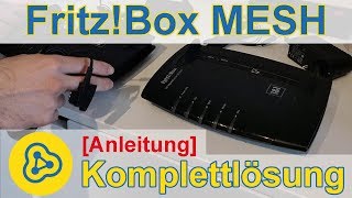 Anleitung WLAN MESH einrichten mit 2 FritzBoxen über Kabel amp Repeater [upl. by Nezah]