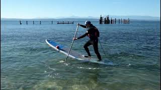 Learn how to do the stand up paddle board pivot turn also called the buoy and step back turn [upl. by Ahsahs]