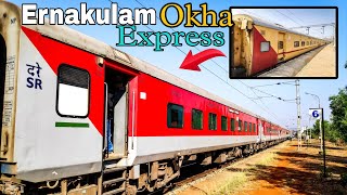 First LHB Run 16338 Ernakulam Okha ExpressTrain With quot12 Sleeperquot CoachesKonkan Railways [upl. by Nahbois]