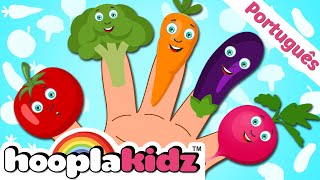 A Família Dos Dedos Dos Vegetais  Vídeos Infantis para Crianças  HooplaKidz Brasil [upl. by Alvar]