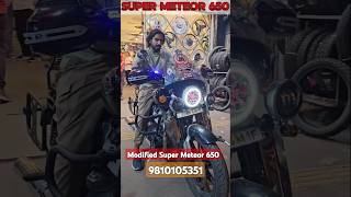 Super Meteor 650 Modification 🔥  Wind Deflector ⚡️  Fog Lights  Head light  Hand protector ✨️ [upl. by Tur]