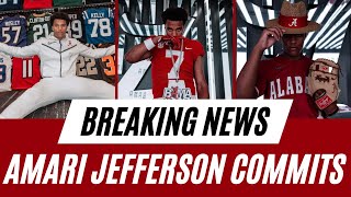 AMARI JEFFERSON COMMITS TO THE ALABAMA CRIMSON TIDE  BREAKING NEWS [upl. by Janie]