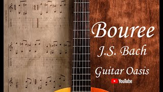 Bouree Bourrée  Johann Sebastian Bach Guitar Solo  Guitar Tab  Tutorial [upl. by Eniaral]