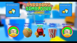 Unboxing Simulator  Fast Food Frenzy 90  10 MILLION BOXES [upl. by Lettie]