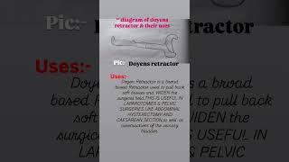 Diagram of doyens retractor amp their uses bscnursing practical nurses medicalstudent medical [upl. by Eirrahs252]