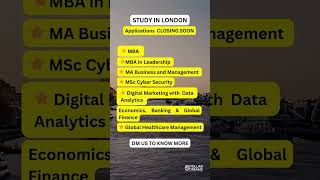 Study in London  Applications Closing Soon  Study Abroad studyabroad studymastersabroad [upl. by Theone]