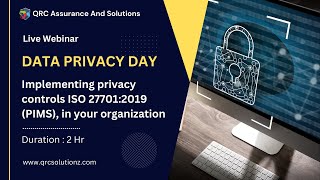 Data Privacy Day  Implementing privacy controls ISO 277012019  in your organization  28th Jan22 [upl. by Ycrem474]