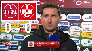 Miroslav Klose Interview Nach Dem Spiel FC Nurnberg 0 vs 0 FC Kaiserslautern 08112024 [upl. by Joellyn]