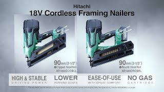 Hitachi®  NR1890DBCL  Framing Nailer [upl. by Enerod]