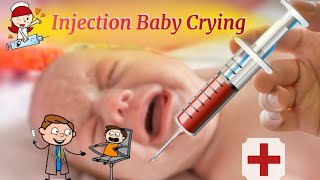 Injection Crying Cute Baby Little Girl  Crying injection pain  Girl Crying injection Backside [upl. by Briney]