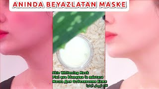 100 ETKİLİ  1 GECEDE BEYAZLATAN PİRİNÇ amp ALOE VERA MASKESİ DIY CİLT BAKIMI [upl. by Chladek]