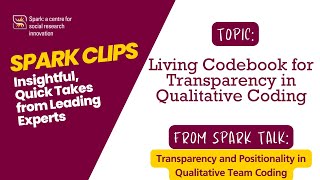 Living Codebook for Transparency in Qualitative Coding  Spark Clips [upl. by Talanian4]