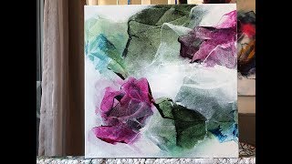 Abstract Painting Techniques using Acrylics Timelapsed Demonstration [upl. by Ayekim]