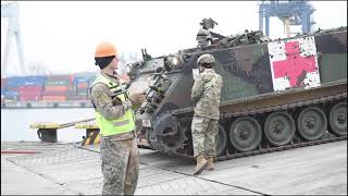 Operation Atlantic Resolve Arrives at Port Gdynia  Poland [upl. by Derna]