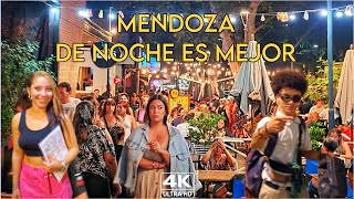 【4K】Mendoza NightLife  La Calle Elegida por los Mendocinos Arístides Villanueva  Travel Vlog ARG [upl. by Vaughn]