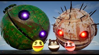 scary pacman vs giant venom pacman vs robot pacman vs cartoon cat vs monster pacman colors vx1 [upl. by Gawain157]