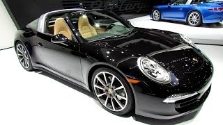 2015 Porsche 911 Targa 4S  Exterior and Interior Walkaround  Debut at 2014 Detroit Auto Show [upl. by Nomelc]