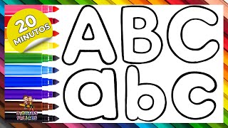 Dibuja Y Colorea El Abecedario 🔠🔡🎨🌈 Aprende Letras y Colores en Español 🇦🇿 Dibujos Para Niños [upl. by Aivull613]