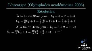 Olympiades académiques 2006problème de lescargot📜📜📜 [upl. by Egwin]