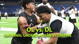 2020 National Combine Best Plays  OL vs DL 1on1s [upl. by Iblehs]