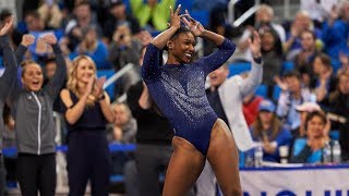 UCLA gymnast Nia Dennis incredible floor exercise shows off her power and energy [upl. by Deevan]