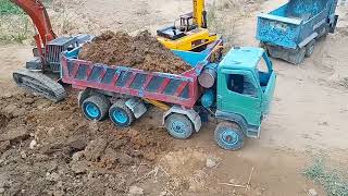 Excavator Hitachi and Car truck Hino 700 Isuzu RC Construction [upl. by Onairam]