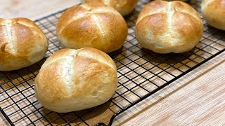 Kajzerki Kaisersemmel kaiser rolls bread recipe  burns from Vienna [upl. by Dorri468]