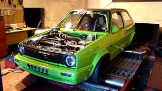 MK2 GTi Golf  AWD 20V 7566hp 18t Dyno Run [upl. by Llesram]