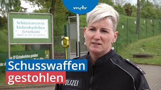 Scharfe Waffen von Schützenverein gestohlen  MDR SACHSENANHALT HEUTE  MDR [upl. by Htebazie807]