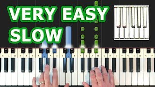 Amélie  piano tutorial easy  Comptine dun Autre Été SLOW  Yann Tiersen  how to play [upl. by Rem]